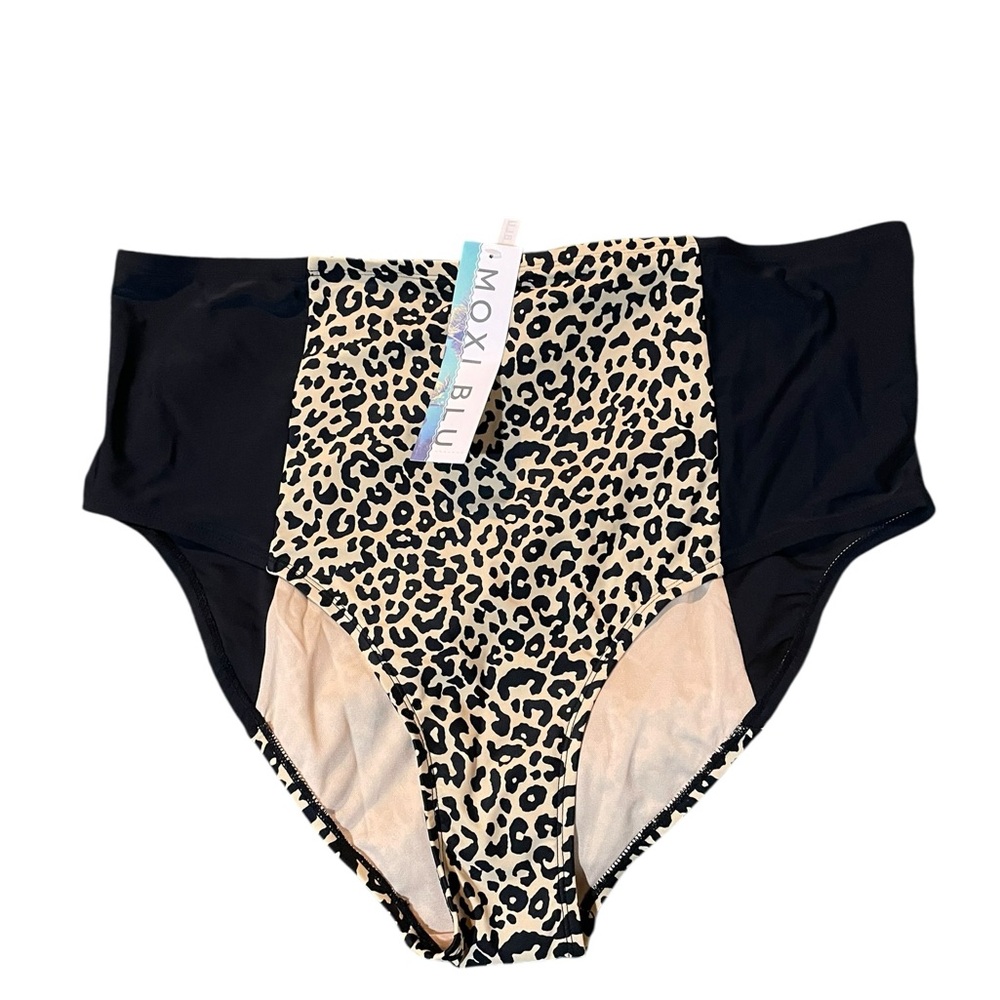 Leopard Print High-Waisted Bikini Bottom